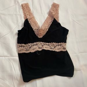 Minimi size small black and pink lace tank